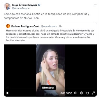 Máynez respaldó la solicitud de