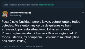 Eduardo Verastegui da poitivo a