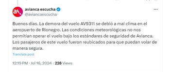 Avianca respondió a las quejas