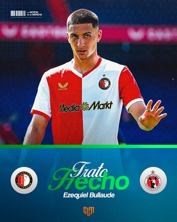 Bullaude sumó minutos en Feyenoord,