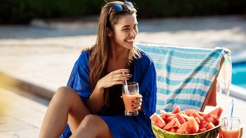 Frutas cortadas y frutos secos