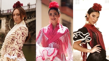 Las influencers invaden la Feria de Sevilla 2026 con versiones modernas y clásicas del traje de gitana: de la reinterpretación de Lola Lolita a Elena Gortari