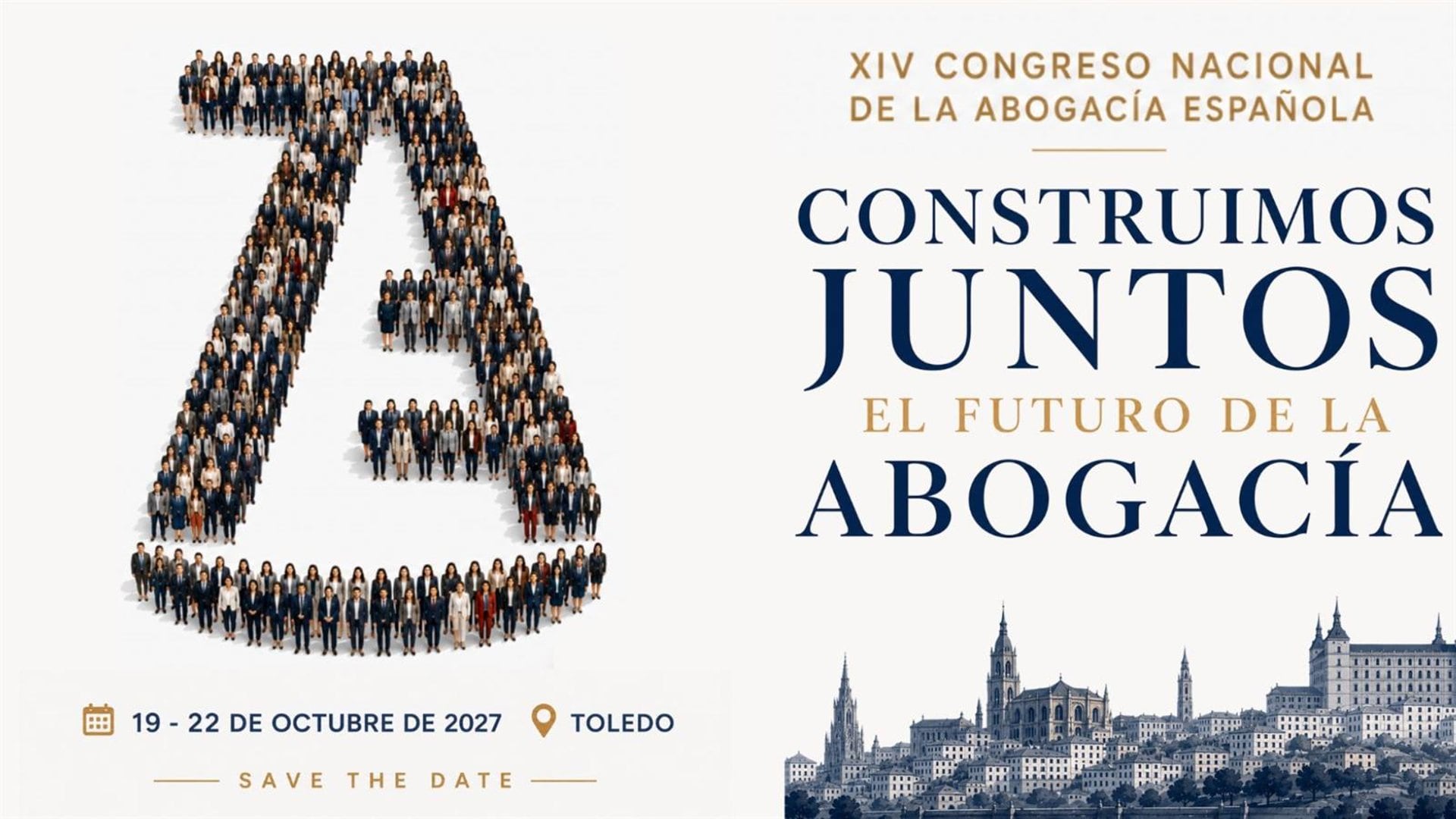 07/10/2026 Abogacía Española celebrará en Toledo su XIV Congreso Nacional, que abordará los retos ante la IA y los cambios sociales.La Abogacía Española celebrará del 19 al 22 de octubre de 2027 en Toledo su XIV Congreso Nacional, una cita en la que miles de profesionales tendrán la oportunidad de analizar los desafíos a los que se enfrenta la abogacía y debatir sobre cómo la innovación tecnológica y los cambios sociales están redefiniendo el ejercicio del Derecho, ha informado la entidad en un comunicado.POLITICA ABOGACÍA ESPAÑOLA