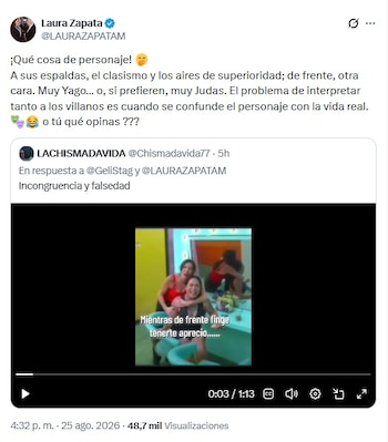 Comentario de Laura Zapata vs Cynthia Klitbo (Captura de pantalla)