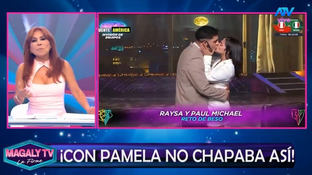 Magaly Medina analiza el beso de Paul Michael y Raiza Ortiz y cuestiona sus explicaciones: “¿Quién se les va a creer?”. Captura: Magaly TV La Firme.