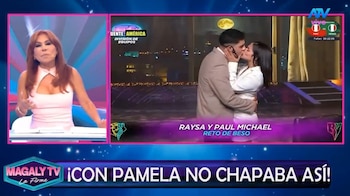 Magaly Medina analiza el beso de Paul Michael y Raiza Ortiz y cuestiona sus explicaciones: “¿Quién se les va a creer?”. Captura: Magaly TV La Firme.