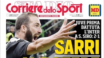 Tapa del diario Corriere dello