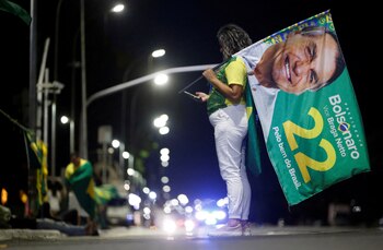 Una simpatizante de Jair Bolsonaro
