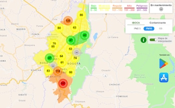 La presencia de partículas PM 10 (más grandes) también es mayor en el sur de la ciudad - crédito captura de pantalla / Iboca