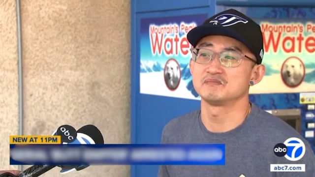 El gerente Jimmy Koh afirmó que era la tercera vez que el mismo hombre repetía una conducta similar en esa tienda de Glendale (Captura de video: ABC7).