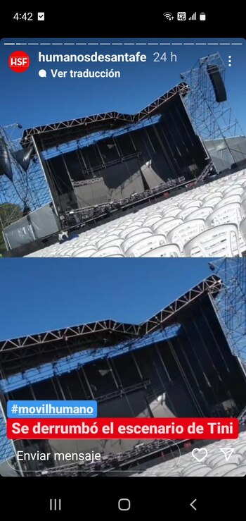 Las imágenes del escenario fueron