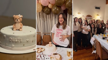 Así fue el baby shower sorpresa de Mica Lapegüe que organizaron sus amigas: confeti, globos y ositos