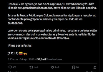 Las autoridades capturaron a integrantes de grupos armados ilegales y desarticularon estructuras vinculadas al narcotráfico en varias regiones del país - crédito X