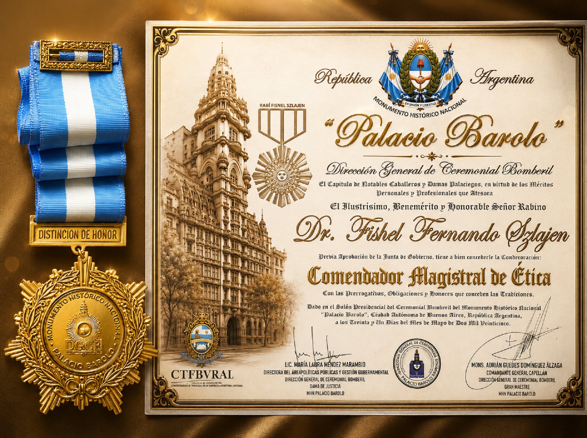 Medalla y Título de Comendador Magistral de Ética