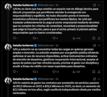 Natalia Gutiérrez también expuso cifras