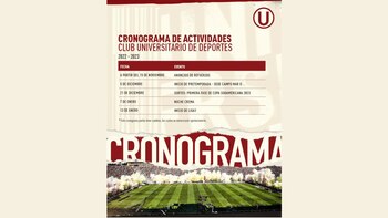 Cronograma de actividades de Universitario