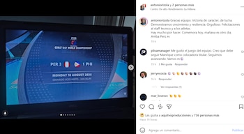 Antonio Rizola y su publicación luego de la victoria de Perú sobre Filipinas.