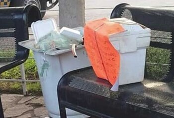 Las hieleras contenían mensajes intimidatorios