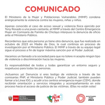 El Ministerio de la Mujer