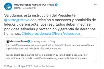 A través de su cuenta