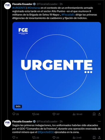 Los uniformados habrían sido atacados