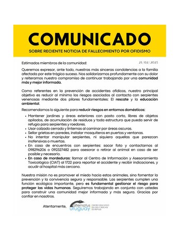 El comunicado de Alternatus Uruguay