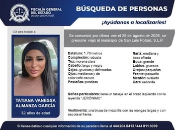 La investigación de la Fiscalía de San Luis Potosí revisa un tatuaje con la palabra “JERÓNIMO” en el brazo izquierdo como indicio de identificación - crédito Fiscalía/X