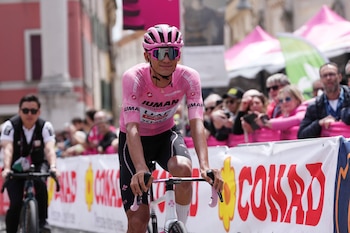 El ciclista mexicano buscará el bicampeonato en la Gran Piemonte y darle vuelta a la página tras no lograr subir al podio en el Campeonato Mundial. (Gian Mattia D'Alberto/LaPresse vía AP)