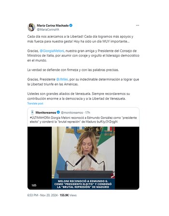 El mensaje de María Corina