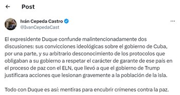 Iván Cepeda atacó a Iván