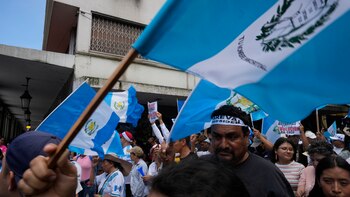 Manifestantes en Ciudad de Guatemala