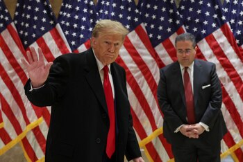 El candidato presidencial republicano y