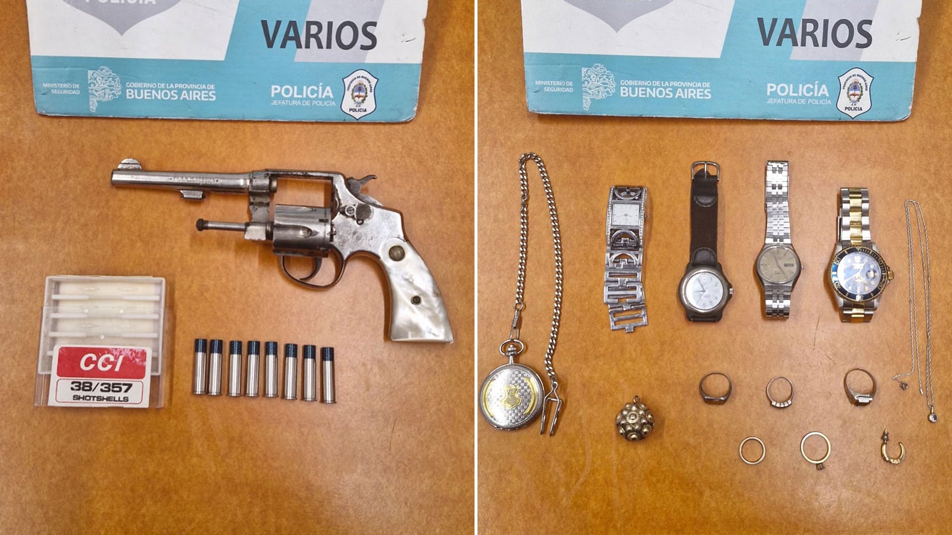 Parte de lo secuestrado