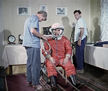 Vladímir Komarov antes del accidente mortal.