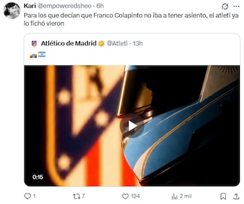 La particular presentacion de Cuti Romero en Atletico de Madrid que convirtió a Colapinto en tendencia