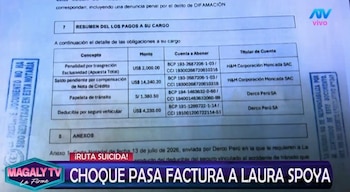 Derco exige a Laura Spoya asumir parte de los costos del accidente de la camioneta Haval H9. Captura: Magaly TV La Firme.