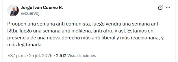 El exministro de Justicia cuestionó la propuesta de una