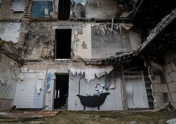 Obra de Banksy en Horenka