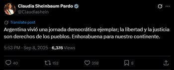 La presidenta de México reconoció