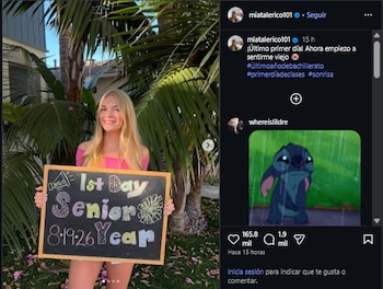 Mia Talerico compartió su primer día de clases como estudiante de último año. (Instagram)