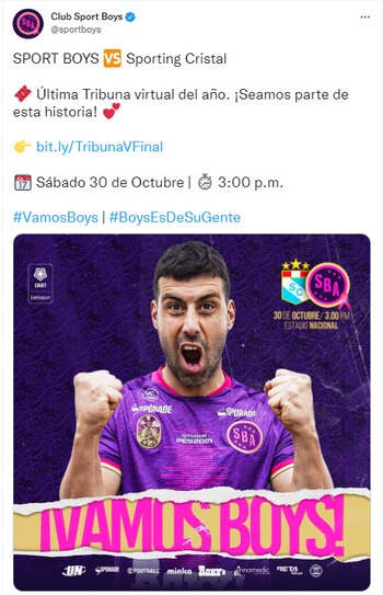 Sport Boys redes sociales.