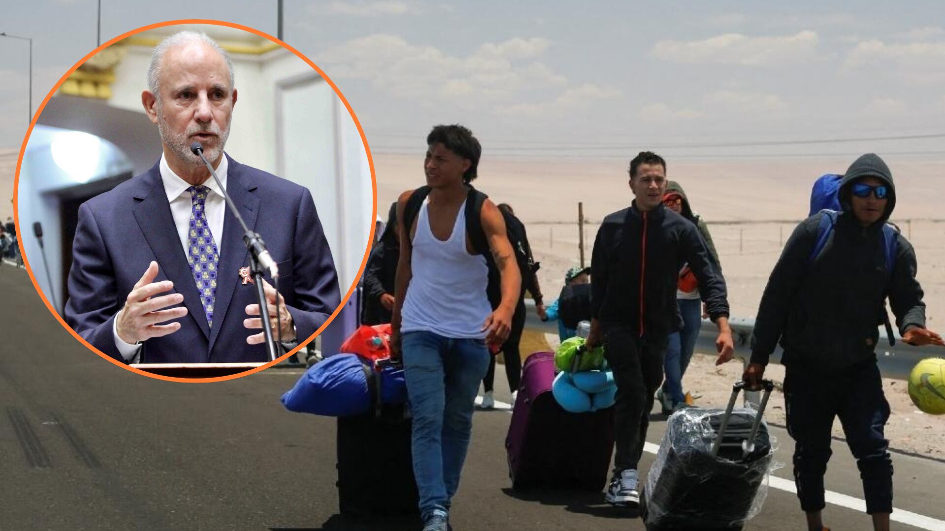 González-Olaechea alerta que eventual retorno de miles de migrantes desde Chile generaría un escenario inviable. (Foto composición: Infobae Perú/France Press/Agencia Andina)