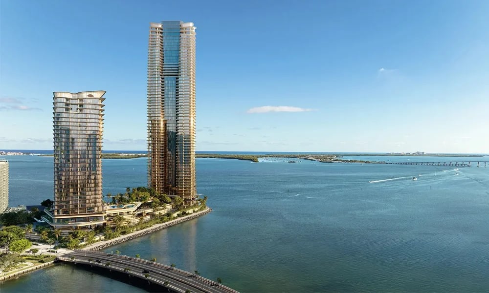 El antiguo hotel Mandarin Oriental será demolido con explosivos el domingo 12 de abril para dar paso a un proyecto de uso mixto (Miami Residential Group)