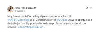 Jorge Iván Cuervo sobre la ratificación de Daniel Gutiérrez
