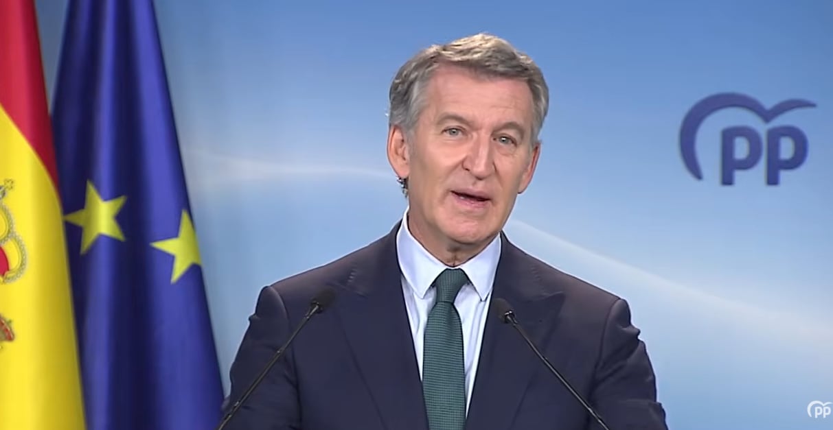 Alberto Núñez Feijóo, presidente del PP, este lunes.