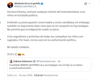 El candidato Abelardo de la Espriella aseguró que su campaña no tiene bodegas - crédito @ABDELAESPRIELLA/X