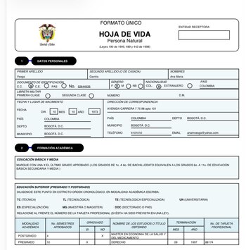 Según Pedraza, el perfil oficial del Ministerio de Salud presenta a Vesga como magíster, mientras que en el Formato Único de Hoja de Vida registrado en Sigep aparece que cursó cuatro semestres del programa, pero figura con la casilla “Graduado: NO” - crédito @JenniferPedraz/X