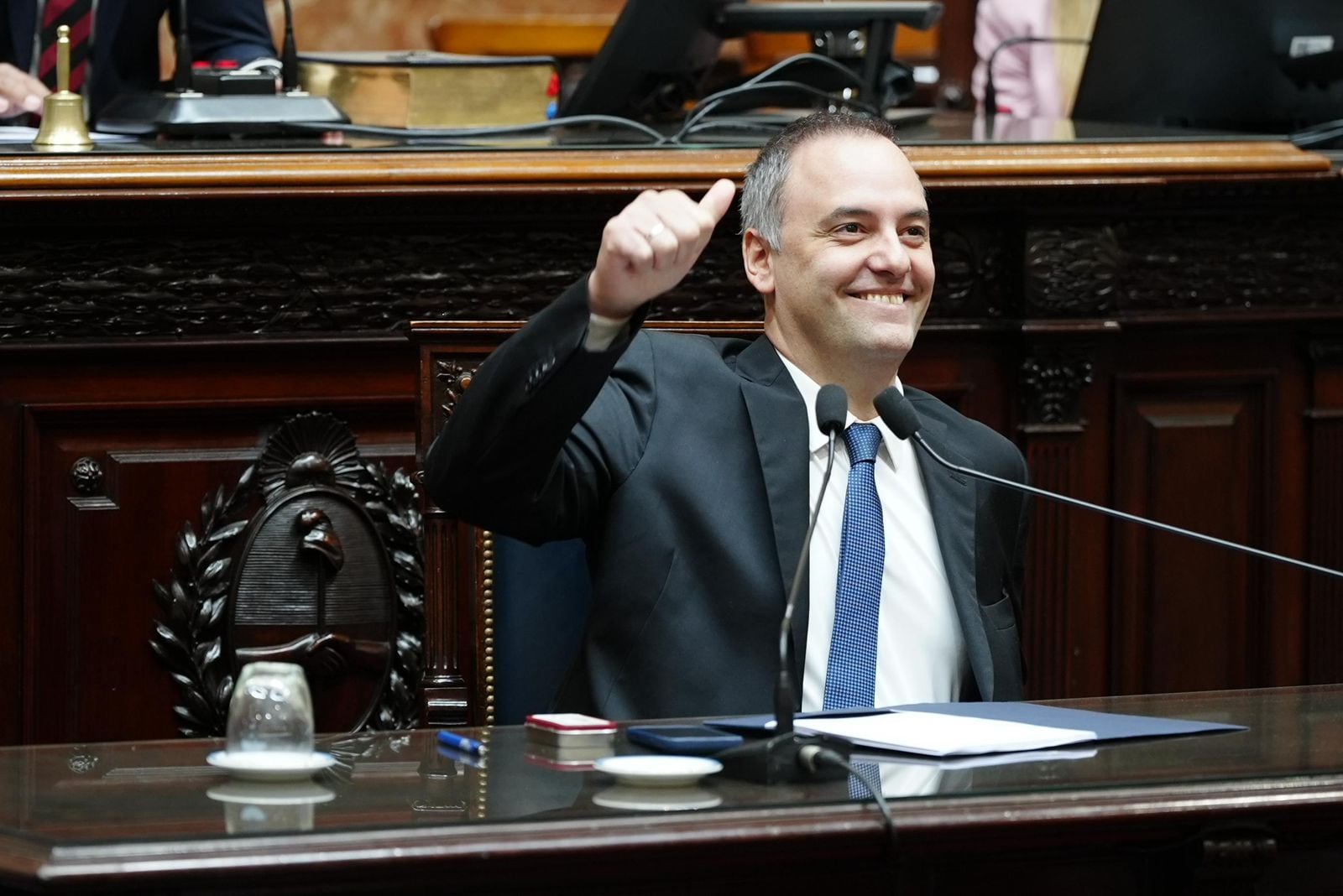 El jefe de Gabinete, Manuel Adorni, durante el informe de gestión en la Cámara de Diputados (Agencia de Gobierno)