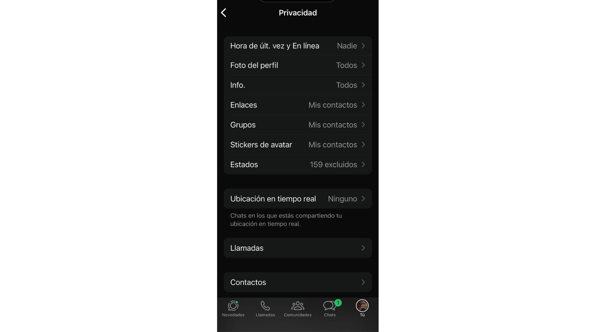 Una de las opciones disponibles es quitar la imagen asociada a la cuenta. (WhatsApp)