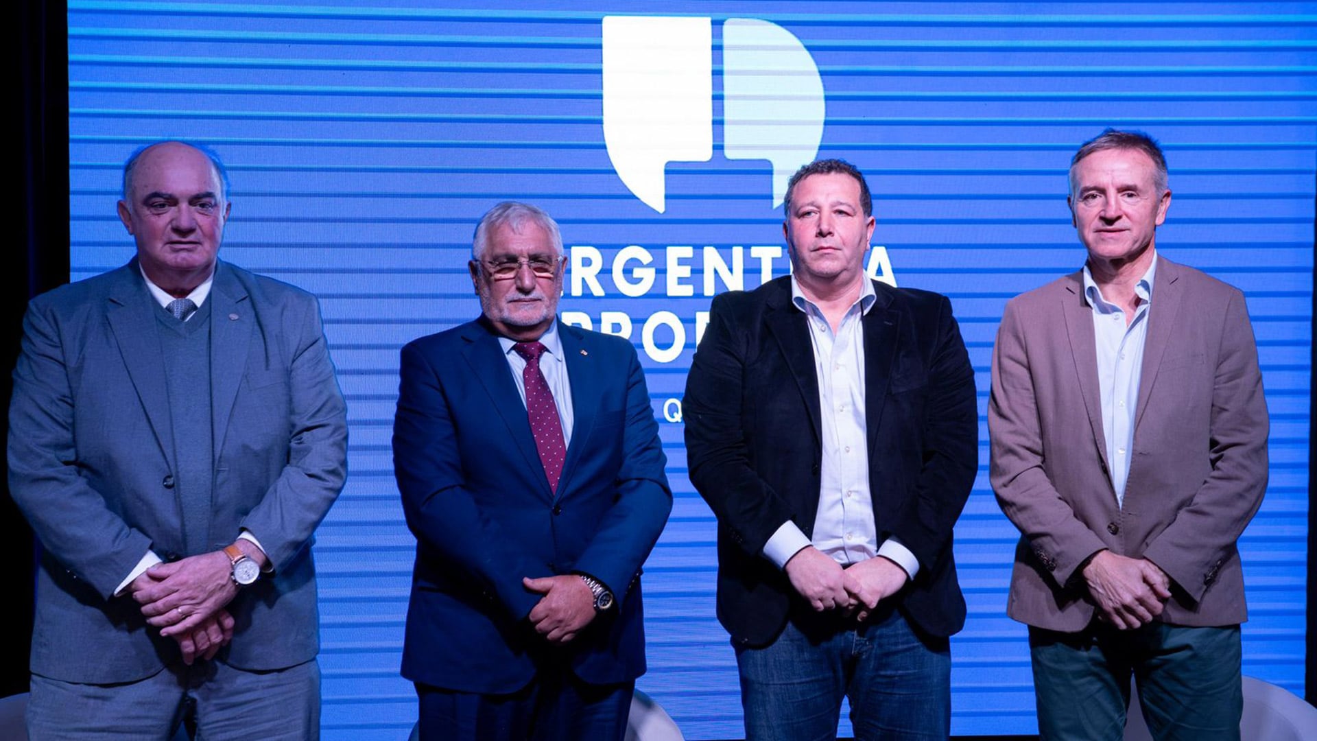 Javier Martín, Ricardo Diab, Elio Del Re y Jorge Sola, en el encuentro Argentina Produce